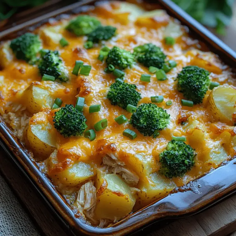 When it comes to comfort food that delights the whole family, few dishes can rival a Cheesy Baked Potato Chicken & Broccoli Casserole. This hearty meal combines the satisfying taste of tender potatoes, juicy chicken, vibrant broccoli, and a delightful blend of cheeses, making it a favorite for both busy weeknights and special gatherings. The creamy, cheesy goodness enveloping the ingredients creates a comforting dish that warms the heart and nourishes the soul.