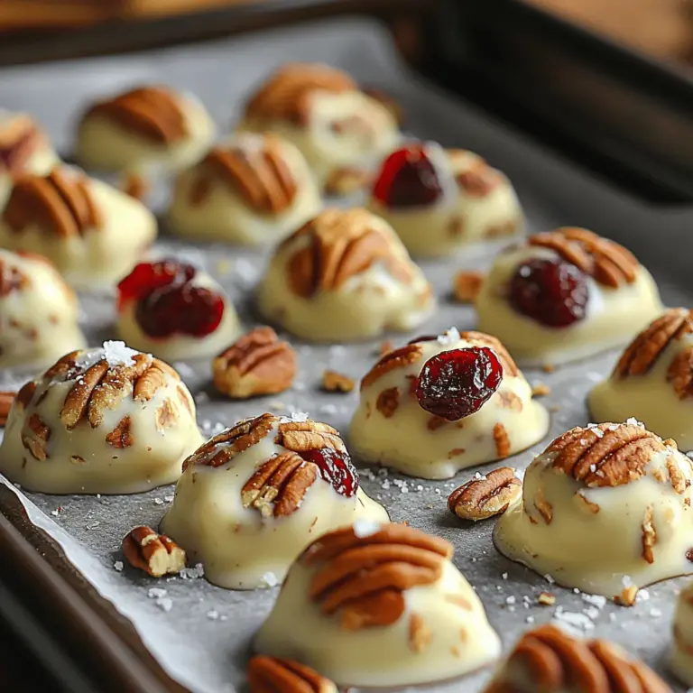 If you're looking for a delightful treat that marries sweetness with a touch of tartness, look no further than White Chocolate Cranberry Pecan Clusters. This recipe is not only simple to prepare, but it also offers a beautiful blend of flavors and textures that make it a perfect choice for any occasion. Whether it's a festive holiday gathering or a cozy night in, these clusters are sure to impress friends and family alike.