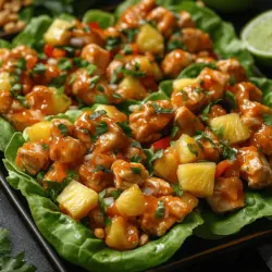 Are you seeking a vibrant, healthy meal option that is not only delicious but also visually appealing? Look no further than Tropical Paradise Pineapple Chicken Lettuce Wraps. This dish combines the sweet tang of fresh pineapple with savory, tender chicken, all wrapped up in crisp, refreshing lettuce. Each bite offers a delightful burst of flavor, making it a perfect choice for lunch, dinner, or even as an appetizer at gatherings.
