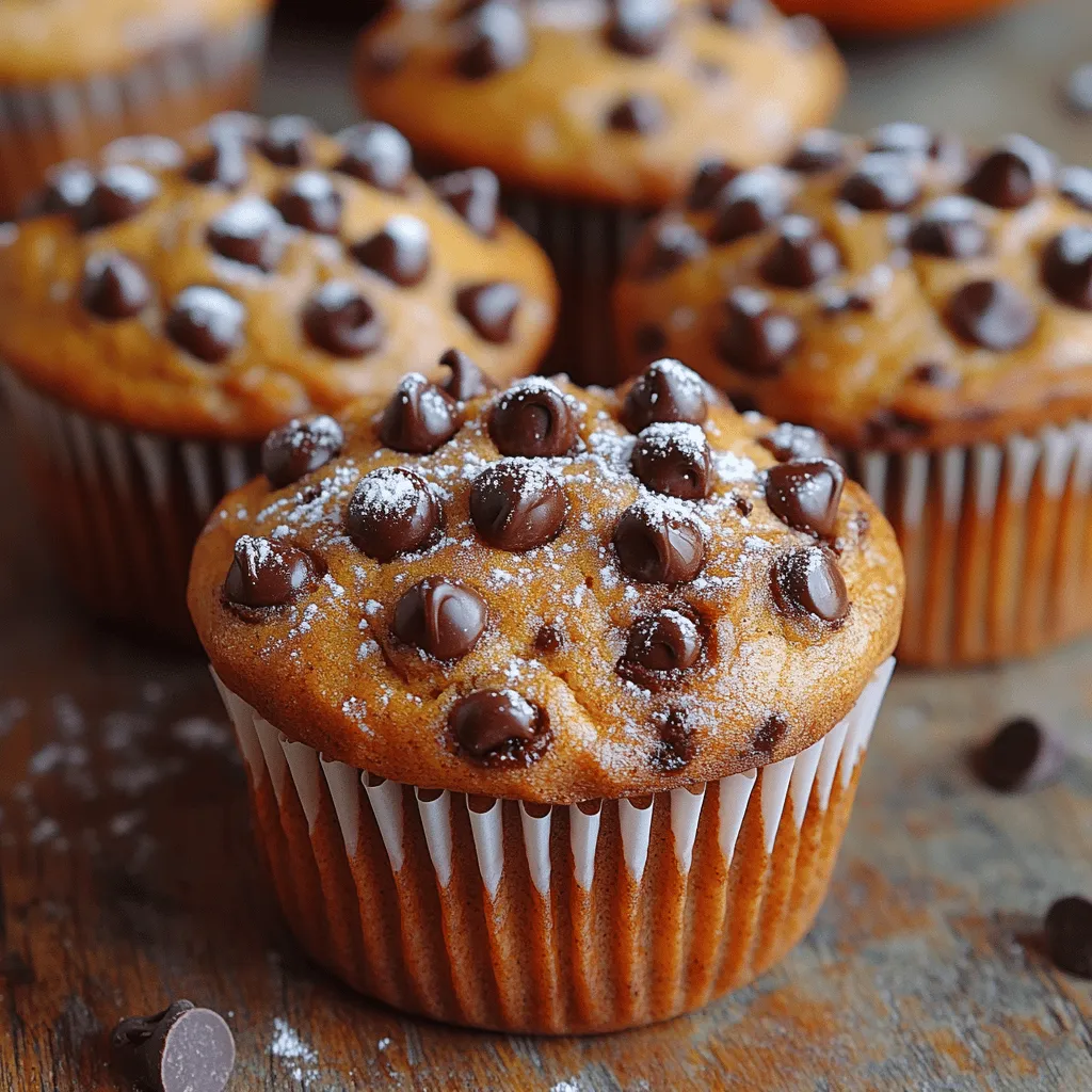 As the leaves begin to change and the air turns crisp, the enchanting aroma of pumpkin spice fills the kitchens of enthusiastic bakers everywhere. There’s something undeniably comforting about the warm, inviting blend of spices that signals the arrival of fall. This season, we invite you to indulge in the delightful fusion of pumpkin spice and chocolate with our <strong>Pumpkin Spice Meets Chocolate Bliss Muffins</strong>. These muffins not only capture the essence of autumn but also bring a rich, chocolaty twist that makes them perfect for breakfast, snacks, or even a delightful dessert.” /></p>
</p>
<h3>Chocolate Chips: Adding Richness and Variations</h3>
</p>
<p>One of the key elements that elevate the Pumpkin Spice Meets Chocolate Bliss Muffins is the addition of chocolate chips. These delectable morsels not only enhance the muffin’s rich flavor profile but also add a delightful texture. When it comes to choosing your chocolate chips, consider your preference and dietary needs.</p>
</p>
<p>– <strong>Dark Chocolate</strong>: If you enjoy a more intense chocolate flavor with a touch of bitterness, dark chocolate chips are the way to go. They pair beautifully with the sweetness of pumpkin and spices, creating a sophisticated taste experience.</p>
</p>
<p>– <strong>Milk Chocolate</strong>: For those who prefer a sweeter profile, milk chocolate chips offer a creamy, smooth finish that complements the spices wonderfully. This option is perfect for a comforting treat that feels indulgent.</p>
</p>
<p>– <strong>White Chocolate</strong>: If you’re looking to add a touch of sweetness without the chocolate’s richness, white chocolate chips are an excellent choice. Their creamy flavor can create a unique contrast with the warm spices in the muffins.</p>
</p>
<p>Feel free to mix and match these options based on your taste preferences or dietary restrictions. For instance, you might use dark chocolate for most of the batter and sprinkle some white chocolate on top for an extra visual appeal.</p>
</p>
<h3>Optional Nuts: Texture Addition and Nutritional Value</h3>
</p>
<p>In addition to chocolate chips, consider adding nuts to your muffins for added texture and nutritional benefits. Nuts such as walnuts, pecans, or hazelnuts can provide a satisfying crunch and contribute healthy fats, protein, and fiber. Here’s how to incorporate them:</p>
</p>
<p>– <strong>Walnuts</strong>: Their earthy flavor complements the pumpkin spice perfectly. Chop them coarsely and fold them into the batter for a delightful crunch.</p>
</p>
<p>– <strong>Pecans</strong>: These nuts offer a buttery flavor that enhances the overall richness of the muffins. Pecans can be toasted beforehand to deepen their flavor.</p>
</p>
<p>– <strong>Hazelnuts</strong>: For a unique twist, consider adding chopped hazelnuts. Their slightly sweet, nutty flavor pairs wonderfully with chocolate and pumpkin.</p>
</p>
<p>If you’re concerned about allergies or dietary restrictions, you can easily omit the nuts or swap them out for seeds, such as pumpkin or sunflower seeds, which also add a delightful crunch without the allergenic issues.</p>
</p>
<h3>Step-by-Step Instructions</h3>
</p>
<p>Now that you have all your ingredients ready, let’s dive into the step-by-step instructions for creating these scrumptious muffins.</p>
</p>
<h4>Preheat the Oven and Prepare the Muffin Tin</h4>
</p>
<p>1. <strong>Preheat the Oven</strong>: Start by preheating your oven to 350°F (175°C). This ensures that your muffins bake evenly and rise beautifully.</p>
</p>
<p>2. <strong>Prepare the Muffin Tin</strong>: While the oven is heating, prepare your muffin tin. You can either grease it with cooking spray or use paper liners to make removing the muffins easier after baking.</p>
</p>
<h4>Combine Dry and Wet Ingredients Effectively</h4>
</p>
<p>3. <strong>Mix Dry Ingredients</strong>: In a large bowl, whisk together the all-purpose flour, baking powder, baking soda, pumpkin pie spice, and salt. This step helps distribute the leavening agents evenly throughout the flour.</p>
</p>
<p>4. <strong>Mix Wet Ingredients</strong>: In a separate bowl, combine the pumpkin puree, eggs, sugar, vegetable oil, and vanilla extract. Whisk vigorously until the mixture is smooth and well combined.</p>
</p>
<p>5. <strong>Combine Wet and Dry Mixtures</strong>: Pour the wet mixture into the dry ingredients. Using a spatula or wooden spoon, gently mix until just combined. Be careful not to overmix; some lumps are okay. Overmixing can lead to dense muffins.</p>
</p>
<h4>Techniques for Folding Batter</h4>
</p>
<p>6. <strong>Folding in Add-ins</strong>: Once the batter is mixed, it’s time to fold in the chocolate chips and any nuts you’re using. Use a gentle folding motion to incorporate these ingredients without deflating the batter.</p>
</p>
<h4>Filling the Muffin Cups</h4>
</p>
<p>7. <strong>Fill Muffin Cups</strong>: Use a spoon or ice cream scoop to fill each muffin cup about two-thirds full. This allows room for the muffins to rise without overflowing.</p>
</p>
<h4>Baking Time and Testing for Doneness</h4>
</p>
<p>8. <strong>Bake the Muffins</strong>: Place the muffin tin in the preheated oven and bake for 18-22 minutes. Start checking for doneness at the 18-minute mark. Insert a toothpick into the center of a muffin; if it comes out clean or with a few moist crumbs, they are ready.</p>
</p>
<h4>Cooling Process and Serving Suggestions</h4>
</p>
<p>9. <strong>Cool the Muffins</strong>: Once baked, remove the muffins from the oven and let them cool in the pan for about 5 minutes. Then transfer them to a wire rack to cool completely. This prevents them from becoming soggy and allows for better texture.</p>
</p>
<p>10. <strong>Serving Suggestions</strong>: These muffins are delightful served warm, fresh out of the oven, but they’re also delicious at room temperature. Consider topping them with a light drizzle of maple glaze or simply enjoying them plain. Pair with a hot cup of coffee or tea for a perfect morning treat or afternoon snack.</p>
</p>
<h3>Variations and Adaptations</h3>
</p>
<p>One of the wonderful aspects of baking is the ability to adapt recipes to suit different tastes and dietary needs. Here are some variations for the Pumpkin Spice Meets Chocolate Bliss Muffins:</p>
</p>
<h4>Gluten-free Alternatives</h4>
</p>
<p>For those following a gluten-free diet, you can easily adapt this recipe by using a gluten-free flour blend. Many brands offer blends that work well in baking, providing a similar texture to traditional all-purpose flour. Simply substitute the same amount of gluten-free flour for the all-purpose flour in the recipe.</p>
</p>
<h4>Vegan Substitutions</h4>
</p>
<p>If you’re looking for a vegan version of these muffins, replace the eggs with flaxseed meal or chia seeds. To do this, combine 1 tablespoon of flaxseed meal or chia seeds with 2.5 tablespoons of water for each egg you are replacing, let it sit until it thickens, and then add it to the wet ingredients. Use plant-based oil or applesauce instead of vegetable oil to maintain moisture.</p>
</p>
<h4>Flavor Variations</h4>
</p>
<p>Feel free to experiment with additional flavors. Consider adding dried fruits like cranberries or raisins for a chewy texture. You could also incorporate different spices such as nutmeg or allspice for a more complex flavor profile.</p>
</p>
<h4>Adjusting Sweetness</h4>
</p>
<p>If you prefer a less sweet muffin, reduce the sugar by a quarter or half without affecting the overall texture. You can also use natural sweeteners like honey or maple syrup if you prefer a more wholesome approach.</p>
</p>
<h3>Storing and Freezing Muffins</h3>
</p>
<p>Properly storing your muffins is key to maintaining their freshness and flavor.</p>
</p>
<h4>Best Practices for Keeping Muffins Moist</h4>
</p>
<p>To keep your muffins moist, store them in an airtight container at room temperature for up to 3 days. If you live in a humid climate, consider refrigerating them to prevent spoilage. For longer storage, you can freeze them.</p>
</p>
<h4>How to Freeze Muffins</h4>
</p>
<p>To freeze your muffins, allow them to cool completely, then wrap each muffin tightly in plastic wrap or aluminum foil. Place the wrapped muffins in a resealable freezer bag, removing as much air as possible. They can be stored in the freezer for up to three months. When you’re ready to enjoy them, simply remove the desired number of muffins, unwrap them, and reheat in the microwave for about 20-30 seconds or in a 350°F oven for 10 minutes until warmed through.</p>
</p>
<h3>Conclusion</h3>
</p>
<p>Baking is a joyous endeavor that brings warmth, comfort, and a sense of community. The Pumpkin Spice Meets Chocolate Bliss Muffins embody this spirit, offering a delightful balance of flavors that celebrates the essence of fall. With their moist texture, rich chocolate, and cozy spices, these muffins are not just a treat; they are a wonderful way to gather with family and friends, share stories, and create lasting memories.</p>
</p>
<p>Whether you enjoy them fresh out of the oven or share them with loved ones, these muffins are a versatile addition to any table. So, roll up your sleeves, embrace the joy of baking, and indulge in this comforting recipe. You might just find that these muffins become a cherished favorite in your home, perfect for any occasion or simply to satisfy a sweet craving. Happy baking!</p>
</div>