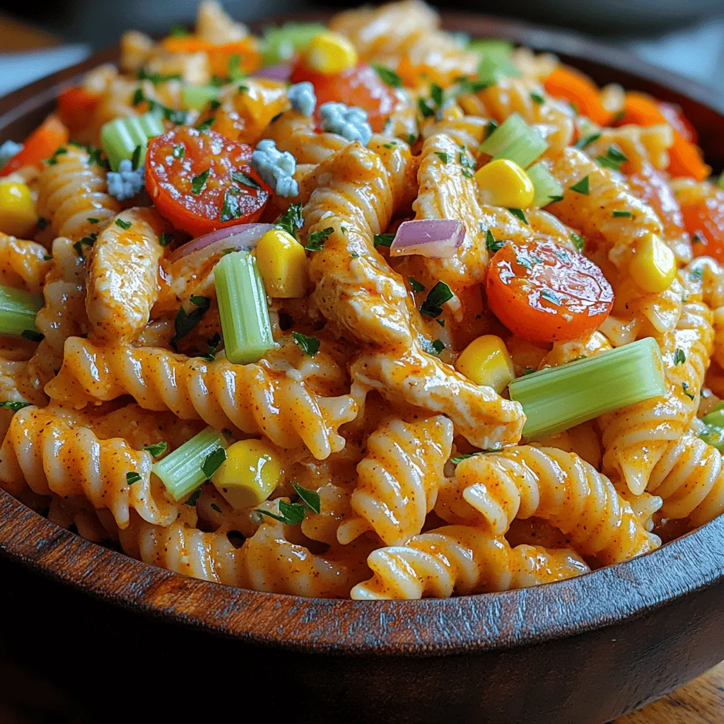 Are you searching for the perfect dish to bring to your next gathering or picnic? Look no further than the Buffalo Bliss Chicken Pasta Salad. This vibrant, flavor-packed salad is not only delicious but also incredibly versatile. Whether you’re hosting a summer barbecue, attending a potluck, or simply looking for a satisfying meal prep option, this dish is sure to impress. With its harmonious blend of spicy, creamy, and crunchy elements, each bite delivers a delightful explosion of flavor that will have everyone coming back for seconds.