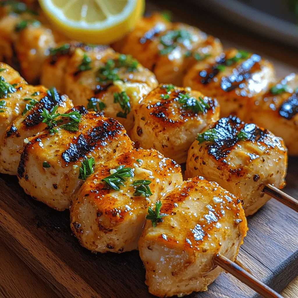 Before grilling your Garlic Parmesan Chicken Skewers, it's crucial to preheat the grill to ensure that the chicken cooks evenly and develops those coveted grill marks. Aim for a medium-high heat, around 375 to 450 degrees Fahrenheit. To check if the grill is ready, you can use the hand test: hold your hand about six inches above the grill grates. If you can only keep it there for 2 to 3 seconds before the heat becomes too intense, you’re in the right temperature zone.