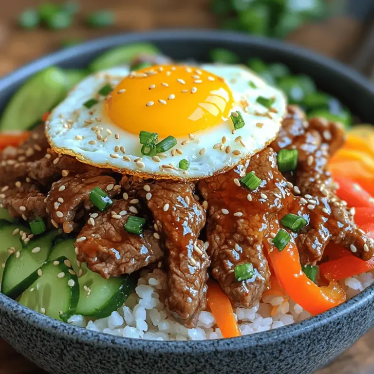 Embark on a culinary adventure with the irresistible flavors of Korean cuisine, featuring the delectable Savory Korean Beef Bulgogi Bowls. This dish brings together tender marinated beef, vibrant vegetables, and aromatic rice into a harmonious, balanced meal that is as visually appealing as it is delicious. Whether you’re planning a cozy weeknight dinner or prepping for a week’s worth of lunches, this recipe is designed to please everyone at the table. It highlights the essence of Korean flavors in a simple and accessible manner, making it a must-try for both novices and seasoned cooks alike.