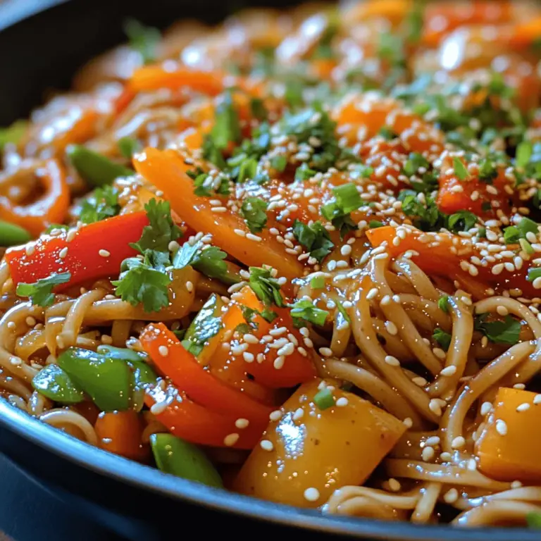 Spicy Soba Noodle Stir Fry is a vibrant and flavorful dish that blends the rich culinary traditions of Japan with the bold, zesty notes of Asian cuisine. Soba noodles, made primarily from buckwheat flour, have a unique earthy flavor and a slightly chewy texture, making them an excellent base for stir fries. Originating from Japan, soba noodles have been enjoyed for centuries, often served chilled with dipping sauces or in hot broths. However, their versatility allows them to shine in a variety of dishes, including this spicy stir fry that packs a punch.