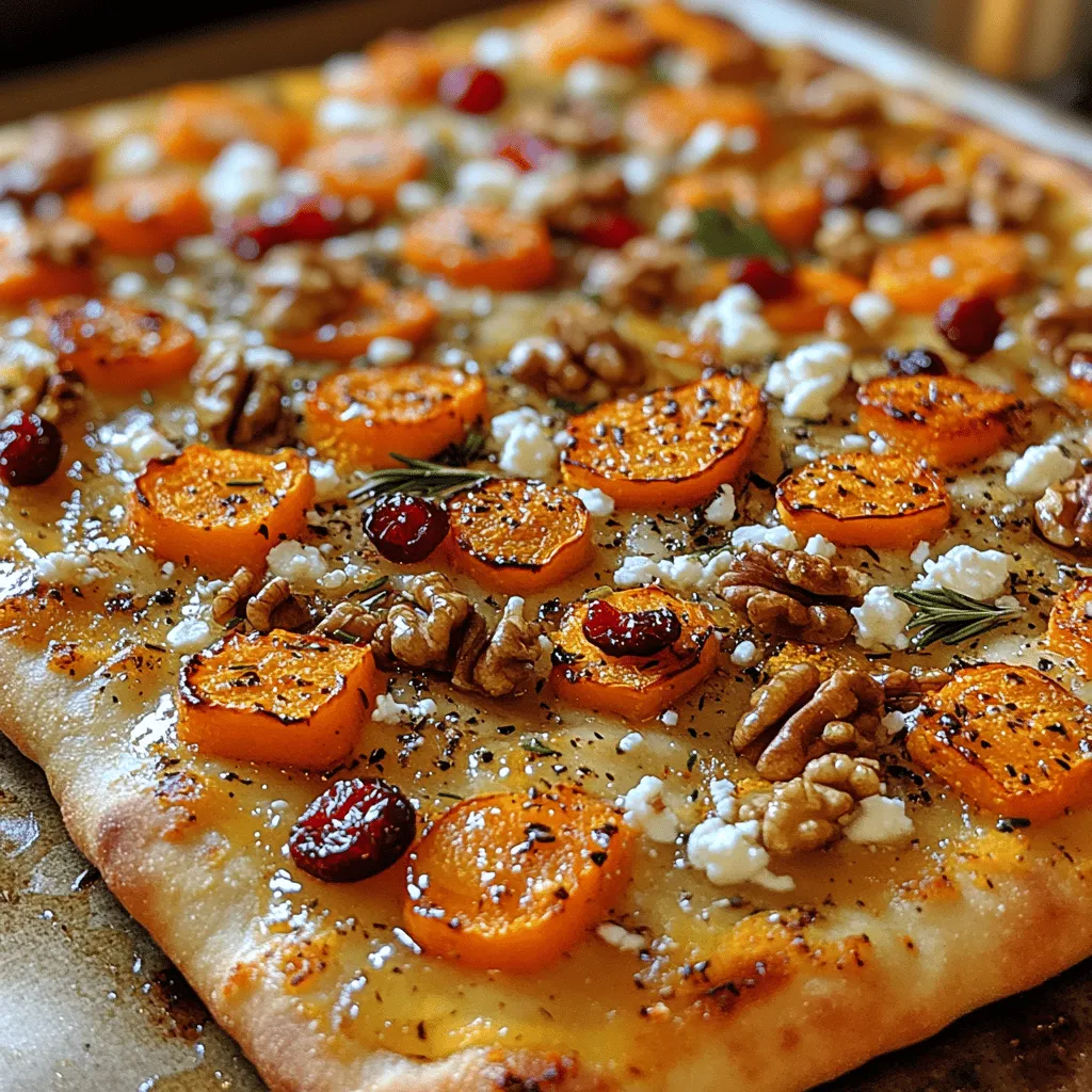 As the leaves turn golden and the air becomes crisp, there's nothing quite like the comforting flavors of fall to warm the soul. One such delightful creation is the Sweet & Savory Roasted Butternut Squash Flatbread. This recipe captures the essence of autumn, celebrating the rich, sweet flavors of roasted butternut squash, creamy ricotta, tangy feta, and a hint of honey, making it an ideal dish for cozy family dinners, festive gatherings, or as a standout appetizer for special occasions. With its beautiful presentation and mouthwatering taste, this flatbread is not just a meal; it’s an experience that invites you to savor the season’s best ingredients.