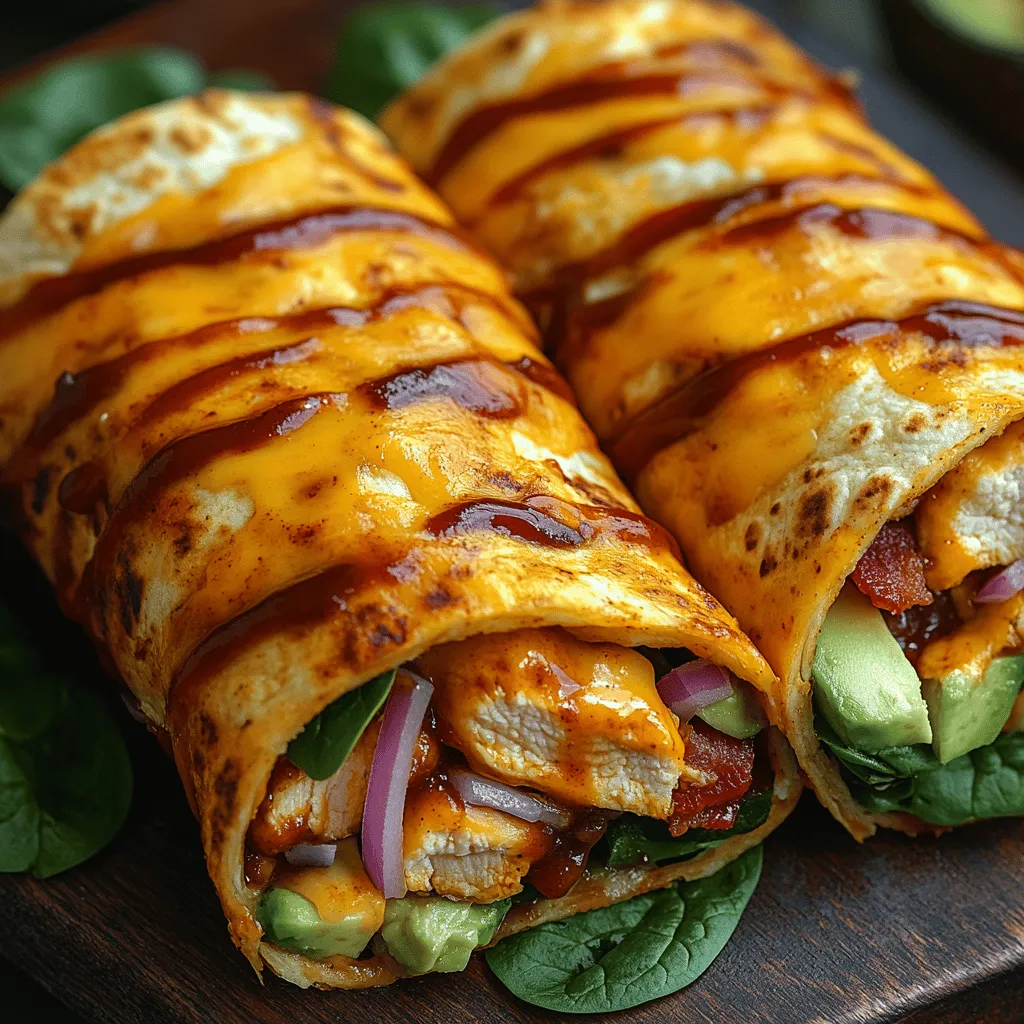 If you're searching for a meal that will impress your family and friends, look no further than Smoky BBQ Bacon Chicken Wraps. This delectable recipe offers a perfect blend of savory flavors and satisfying textures, making it an excellent choice for gatherings, casual dinners, or even meal prep for the week ahead. The star of the show is undoubtedly the smoky bacon, which adds a delightful crunch and rich flavor to the tender, juicy chicken. Coupled with creamy avocado and fresh spinach, this wrap hits all the right notes, ensuring it will be a crowd-pleaser every time.
