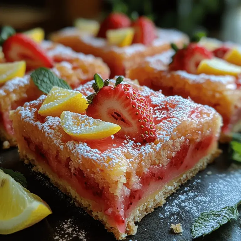 To create the perfect Sweet & Tangy Strawberry Lemonade Bars, it’s essential to understand the role of each ingredient in the recipe. Let's break down the key components that make these bars a standout treat.