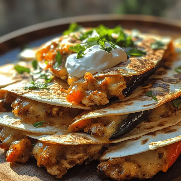 The Chile Relleno Quesadilla is a delicious fusion dish that beautifully marries the traditional flavors of Mexico with the modern convenience of a quesadilla. This innovative recipe takes the beloved Chile Relleno, which features roasted poblano peppers stuffed with cheese, and transforms it into a quick, easy-to-make quesadilla that is perfect for any occasion. The result is a mouth-watering combination of rich, smoky flavors from the peppers, melty cheeses, and an optional protein boost from succulent chicken, making it a versatile option for family dinners, casual get-togethers, or a satisfying snack.