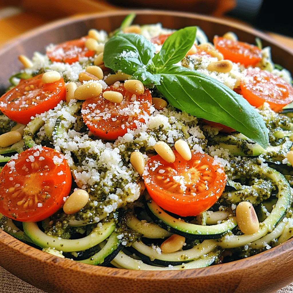 In recent years, there has been a significant shift in dietary preferences, with more individuals gravitating toward healthier eating habits. One of the standout trends in this movement is the rise of zoodles, or zucchini noodles, which have taken the culinary world by storm. Zoodles provide a vibrant, low-carb alternative to traditional pasta, allowing health-conscious eaters to enjoy their favorite dishes without the extra calories and carbohydrates. The Zesty Pesto Zoodle Salad not only embraces this trend but elevates it with a delightful combination of fresh ingredients and bold flavors.