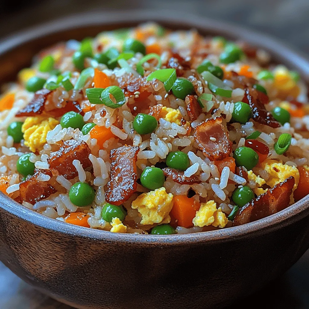 Fried rice is a beloved dish that spans across various cuisines, from the iconic Chinese Yangzhou fried rice to the fragrant Thai pineapple fried rice. Each version tells a story of culinary creativity and resourcefulness, often utilizing leftover ingredients to create something delicious and satisfying. Among the myriad of fried rice recipes, the Savory Bacon Fried Rice Delight stands out as a unique twist that elevates this classic dish with its rich flavors and delightful textures.