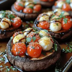 If you’re searching for a dish that perfectly blends comfort and sophistication, look no further than Caprese stuffed Portobello mushrooms. This vibrant, mouth-watering recipe brings together the classic flavors of a Caprese salad—fresh mozzarella, ripe tomatoes, and fragrant basil—inside the meaty, umami-rich embrace of Portobello mushrooms. With its stunning presentation and harmonious taste profile, this dish is not only a feast for the palate but also a visual delight, making it perfect for various occasions.