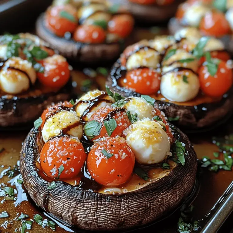 If you’re searching for a dish that perfectly blends comfort and sophistication, look no further than Caprese stuffed Portobello mushrooms. This vibrant, mouth-watering recipe brings together the classic flavors of a Caprese salad—fresh mozzarella, ripe tomatoes, and fragrant basil—inside the meaty, umami-rich embrace of Portobello mushrooms. With its stunning presentation and harmonious taste profile, this dish is not only a feast for the palate but also a visual delight, making it perfect for various occasions.