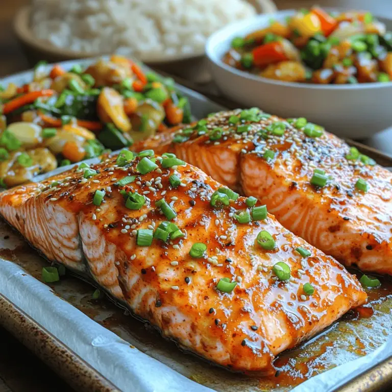 Sweet Chili Glazed Salmon is a dish that perfectly embodies the harmony of flavors; the delightful interplay between sweet and spicy creates a tantalizing experience that appeals to both the palate and the senses. This recipe has gained immense popularity in recent years, not just for its delicious taste but also for its health benefits. Salmon, often celebrated as a superfood, is an excellent source of lean protein, omega-3 fatty acids, and essential vitamins, making it a staple in healthy eating.