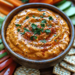 If you are searching for a flavorful and versatile appetizer that can elevate any gathering, look no further than the Creamy Roasted Red Pepper Dip Delight. This delightful dip combines the smoky sweetness of roasted red peppers with a luscious blend of cream cheese and Greek yogurt, creating a creamy concoction that is both satisfying and nutritious. Whether you are hosting a party, preparing for a casual movie night, or simply want to enjoy a delicious snack at home, this dip is sure to impress your guests and tantalize your taste buds.