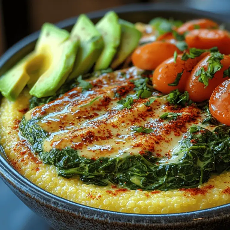 If you’re looking for a comforting yet nourishing dish, look no further than Creamy Spinach Polenta Bowls. This delightful recipe is a harmonious blend of creamy, savory flavors and vibrant greens, making it an appealing option for both seasoned chefs and novice cooks alike. With its rich texture and satisfying taste, it’s no wonder that polenta has made its way into the hearts and kitchens of many home cooks.