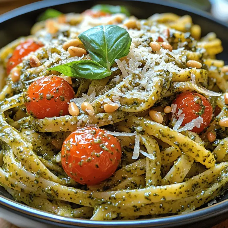 At the heart of our vibrant pesto lies the star ingredient: fresh basil. Basil is known for its sweet, slightly peppery flavor, which adds a refreshing brightness to dishes. When crafting pesto, the quality of the basil significantly impacts the overall taste. Fresh basil delivers a more pronounced aroma and flavor profile compared to its dried counterpart. The lush green leaves possess essential oils that release a fragrant scent, invigorating your senses as you prepare the dish.