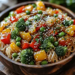In a world where health and flavor often seem at odds, the Colorful Veggie Delight Stir-Fry Noodles emerge as a beacon of hope for food enthusiasts seeking a nutritious yet delicious meal. This dish is not just a feast for the palate but also for the eyes, featuring a vibrant array of vegetables that come together to create a visually stunning and satisfying culinary experience. With the growing emphasis on healthy eating, incorporating a variety of vegetables into our daily meals has never been more important. The Colorful Veggie Delight Stir-Fry Noodles is the perfect solution for those looking to enhance their vegetable intake without sacrificing taste or enjoyment.