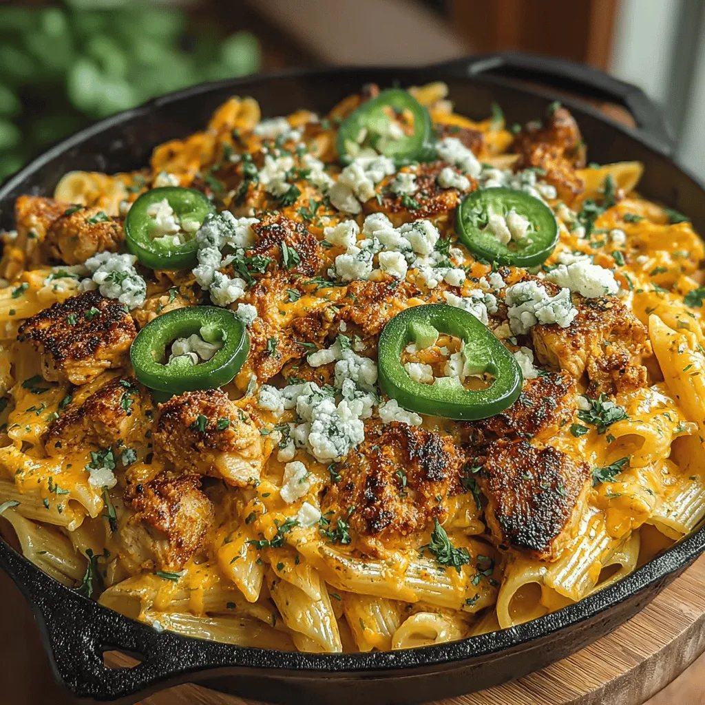 If you’re on the hunt for a dish that combines the bold flavors of buffalo chicken with the comforting essence of pasta, look no further than the Spicy Buffalo Chicken Jalapeño Pasta Skillet. This recipe stands out not only for its vibrant and zesty profile but also for its enticing blend of textures that create a satisfying meal perfect for any occasion. Whether you're hosting a weekend gathering or looking for a quick weeknight dinner solution, this skillet dish is sure to impress. Each bite delivers a delightful kick, making it an ideal choice for those who enjoy a little spice in their meals.
