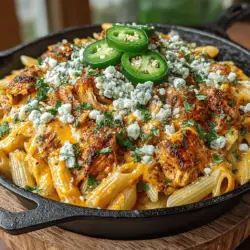 Spicy Buffalo Chicken Jalapeño Pasta Skillet Recipe