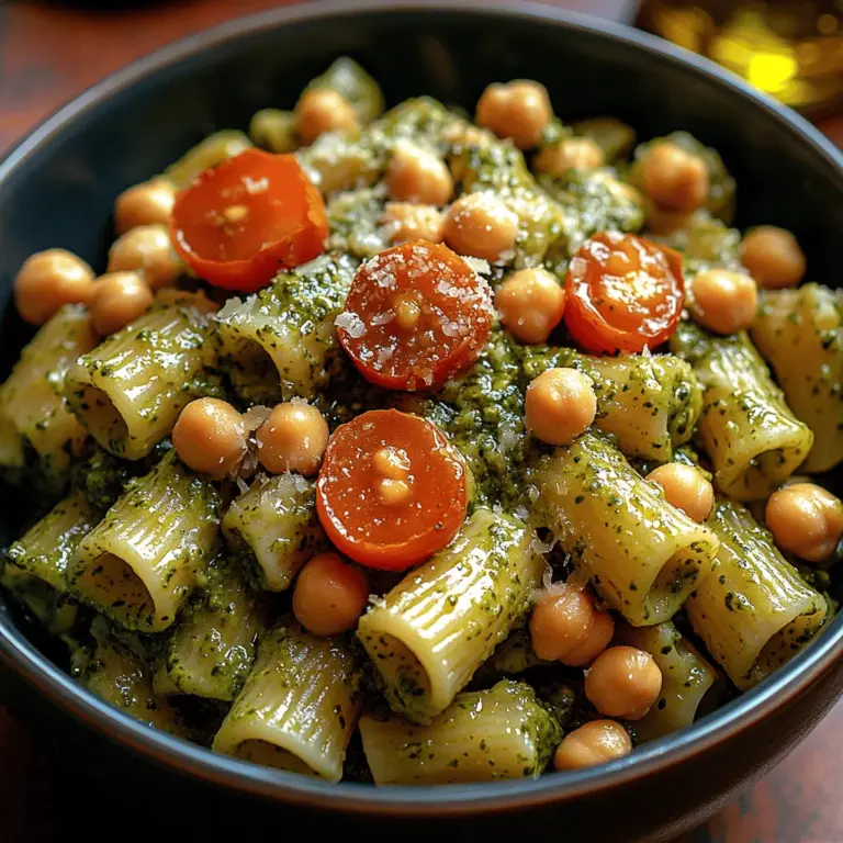 In today’s fast-paced world, finding time to prepare meals that are both nutritious and delicious can be a challenge. Enter Creamy Pesto Chickpea Pasta—a dish that merges the vibrant flavors of fresh basil pesto with the hearty goodness of chickpeas, all enveloped in a rich, creamy sauce. This recipe not only satisfies hunger but also delivers a punch of nutrients, making it a favorite among health-conscious eaters and busy individuals alike.