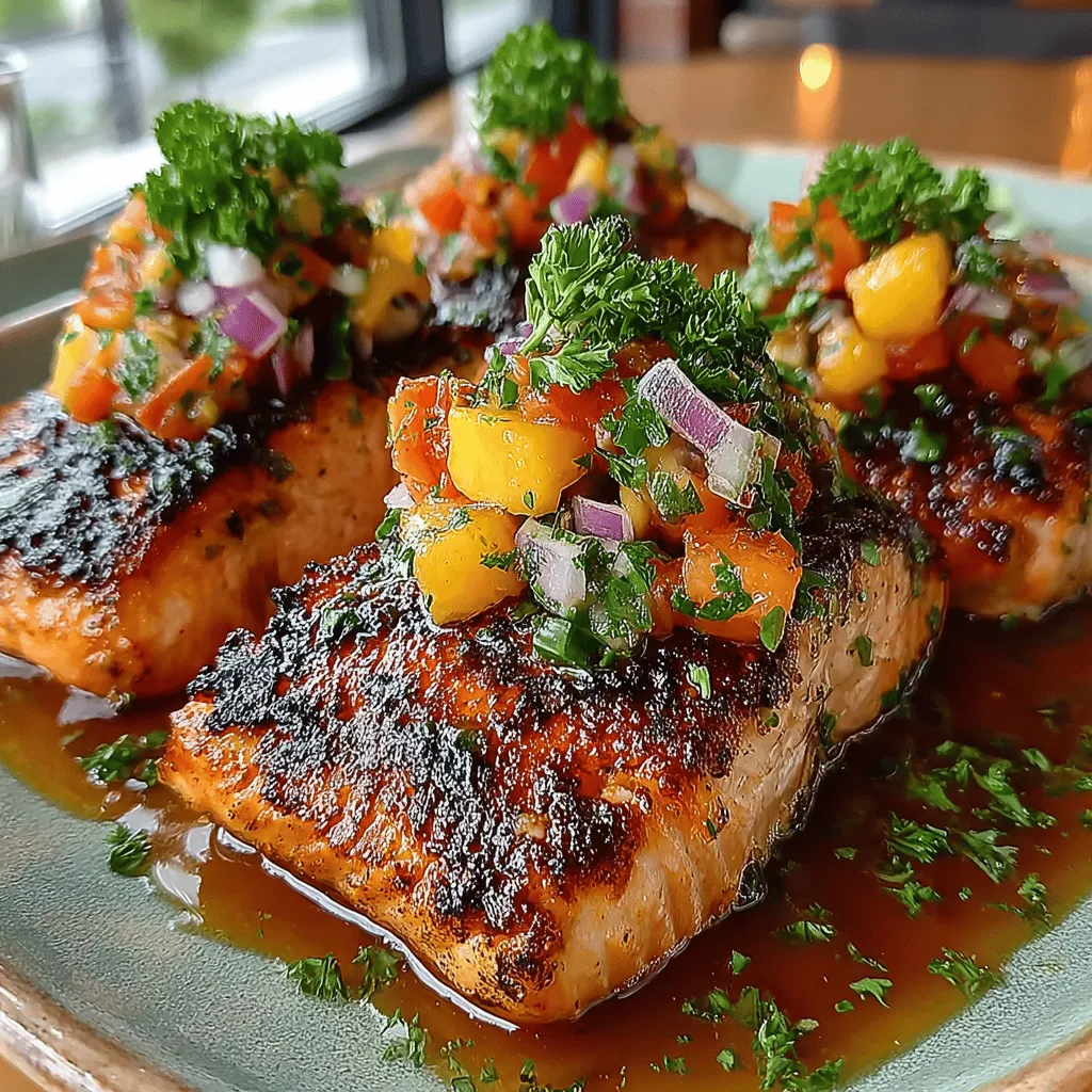 As the summer sun shines brightly, there's no better way to celebrate the season than with a dish that embodies freshness and vibrant flavors. Grilled Salmon with Peach Salsa is not just a meal; it's an experience that brings together the rich, savory taste of grilled salmon and the sweet, tangy burst of peach salsa. This dish offers a delightful contrast that makes it perfect for warm-weather dining, whether you’re hosting a backyard barbecue or enjoying a quiet dinner on the patio.