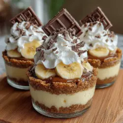 Instant pudding mix is a fantastic ingredient in no-bake desserts like our Banana Bliss Pie Cups. It serves as the primary thickening agent for the filling, allowing for a creamy texture without the need for cooking. The science behind this is simple yet fascinating. When you combine instant pudding mix with milk, the starches and proteins within the mix absorb the liquid and swell, creating a smooth and thick consistency. The result is a luscious filling that holds its shape beautifully when layered in the pie cups.