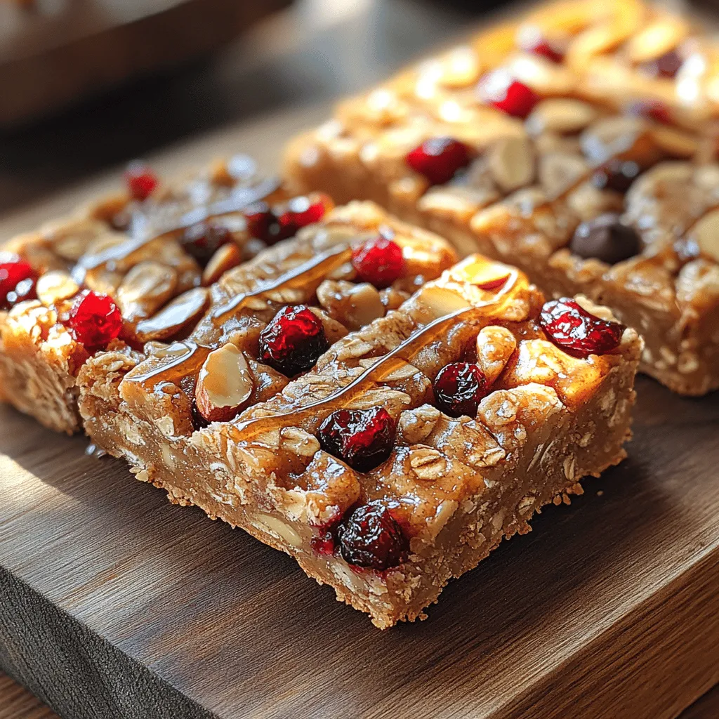 <strong>Introduction</strong>” /></p>
</p>
<h2>Combining Mixtures</h2>
</p>
<p>When preparing your Sweet Almond Butter Oat Bars, the importance of thorough mixing cannot be overstated. Properly combining your ingredients ensures that every bite is consistent in flavor and texture. Start by mixing the dry ingredients, such as oats, flour, and any additional spices, in a large bowl. In another bowl, blend your wet ingredients, including almond butter, honey, and vanilla extract.</p>
</p>
<p>Once both mixtures are ready, the key is to gradually add the wet mixture into the dry ingredients. Use a spatula or wooden spoon to fold them together gently. The goal is to evenly distribute the almond butter and honey throughout the oats, ensuring that every piece binds well. You should aim for a thick, sticky consistency that holds together without being overly dry or crumbly.</p>
</p>
<h2>Pressing Mixture into the Pan</h2>
</p>
<p>Once your mixtures are well combined, it’s time to transfer them into your baking pan. Lining your pan with parchment paper can help prevent sticking and make for easy removal later. When pressing the mixture into the pan, use your hands or a flat-bottomed measuring cup to compact it evenly across the bottom.</p>
</p>
<p>For the right density, aim for an even layer about 1 inch thick. This thickness ensures that the bars will hold together after baking, while also being soft enough to bite into easily. A firm press will help eliminate air pockets, resulting in denser, chewier bars that are less likely to crumble apart. Make sure the mixture is pressed into the corners and edges of the pan to ensure a uniform shape.</p>
</p>
<h2>Baking Process</h2>
</p>
<p>Now that your mixture is in the pan, it’s time to bake! Preheat your oven to 350°F (175°C) and place the pan in the center of the oven. Bake for approximately 20-25 minutes. The bars are done when they turn a light golden brown around the edges.</p>
</p>
<p>Keep an eye on them towards the end of the baking time. You want to avoid overbaking, as this can lead to a dry texture. A great way to test for doneness is to gently press the center of the bars with a spatula; they should feel firm but slightly springy. If they seem too soft, give them a few more minutes, but check regularly to ensure you don’t overdo it.</p>
</p>
<h2>Cooling and Storing</h2>
</p>
<p>Once baked, remove the bars from the oven and let them cool in the pan for about 10-15 minutes. This cooling period allows them to set properly. After they have cooled slightly, lift them out of the pan using the parchment paper and place them on a wire rack to cool completely. This step is crucial for maintaining the bars’ structure; cooling them on a rack allows air to circulate around them, preventing moisture buildup.</p>
</p>
<p>For storage, ensure the bars are completely cooled before slicing them into individual pieces. Store the bars in an airtight container at room temperature for up to a week. For longer freshness, consider refrigerating them, where they can last for up to two weeks. If you want to keep some for even longer, feel free to freeze them. Wrap each bar in plastic wrap and store them in a freezer-safe bag; they should remain good for up to three months.</p>
</p>
<h2>Nutritional Information</h2>
</p>
<p>Understanding the nutritional profile of your Sweet Almond Butter Oat Bars can help you make informed choices. Each serving (one bar) typically contains:</p>
</p>
<p>– <strong>Calories</strong>: 180</p>
<p>– <strong>Fats</strong>: 7g (of which 1g is saturated fat)</p>
<p>– <strong>Carbohydrates</strong>: 24g</p>
<p>– <strong>Proteins</strong>: 5g</p>
</p>
<p>When comparing these homemade bars to store-bought snack bars, the benefits are evident. Many commercial bars are packed with added sugars, preservatives, and unhealthy fats. By making your own, you control the ingredients, leading to a healthier, more satisfying snack option.</p>
</p>
<p>In terms of portion control, these bars are a great way to practice mindful eating. They provide a good balance of carbohydrates and proteins, making them an excellent pre- or post-workout snack. Keep in mind that moderation is key; while these bars are healthy, being mindful of portion sizes is crucial in maintaining a balanced diet.</p>
</p>
<h2>Creative Variations and Substitutions</h2>
</p>
<p>One of the fantastic aspects of Sweet Almond Butter Oat Bars is their versatility. Feel free to experiment with different nuts and dried fruits to keep things interesting. Consider substituting almond butter with peanut butter or cashew butter for a different flavor profile. You can also swap almonds for walnuts or pecans, depending on your preference.</p>
</p>
<p>Dried fruits like cranberries, apricots, or raisins can add a burst of flavor and additional nutrients to your bars. For a superfood boost, consider adding chia seeds or flaxseeds. These tiny seeds are rich in omega-3 fatty acids, fiber, and protein, enhancing the nutritional value of your bars.</p>
</p>
<p>If you’re looking to make these bars vegan-friendly, simply replace honey with maple syrup or agave nectar. For those who need a gluten-free option, ensure that you use certified gluten-free oats and flour.</p>
</p>
<h2>Pairing Suggestions</h2>
</p>
<p>To enhance your enjoyment of Sweet Almond Butter Oat Bars, consider pairing them with complementary beverages. Herbal teas, such as chamomile or peppermint, can provide a soothing contrast, while a refreshing smoothie can create a delightful flavor combination. A protein shake can also make for a filling post-workout snack.</p>
</p>
<p>When serving, presentation can elevate your snack experience. Cut the bars into uniform squares and arrange them on a platter for gatherings. They make an excellent addition to a healthy snack table or a meal prep option for busy weeks. You can also wrap individual bars in parchment paper and tie them with twine for a charming homemade gift for friends and family.</p>
</p>
<h2>Conclusion</h2>
</p>
<p>In summary, Sweet Almond Butter Oat Bars offer a nutritious and delicious snacking option that is easy to make at home. With their wholesome ingredients and customizable nature, these bars can fit into various dietary preferences and lifestyles. By making them yourself, you not only control the ingredients but also enjoy the satisfaction of creating a healthy treat.</p>
</p>
<p>Exploring homemade snacks like these bars can lead to better eating habits and a greater appreciation for what goes into your food. Incorporating them into your balanced diet can provide a convenient energy boost, whether it’s before a workout or as a mid-afternoon snack. Give this recipe a try, and enjoy the journey of making nutritious recipes at home.</p>
</div>