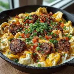 The key to a rich and flavorful Spicy Creamy Cajun Tortellini Delight begins with properly sautéing the sausage. Start by heating a tablespoon of oil in a large skillet over medium heat. Add the sliced sausage, allowing it to brown nicely. This browning process is crucial as it not only cooks the meat but also develops deep, savory flavors through the Maillard reaction. Aim for a nice golden-brown color; this will add complexity to your dish.
