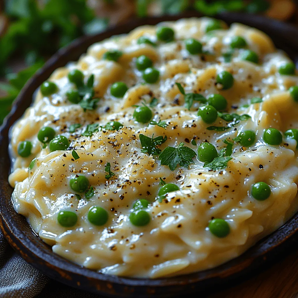 To create the perfect Creamy Parmesan Orzo with Peas, it's essential to understand the key ingredients that contribute to its flavor and texture.