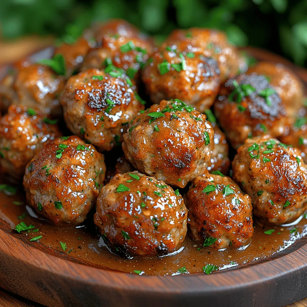 Explore the enticing world of savory baked turkey meatballs, a dish that seamlessly combines rich flavors with wholesome ingredients. This recipe is not just another meal; it's a delightful culinary experience that caters to comfort food lovers and health-conscious eaters alike. Whether you’re preparing a cozy family dinner or aiming to impress guests at your next gathering, these turkey meatballs, served alongside a sumptuous garlicky gravy, promise to be a hit.