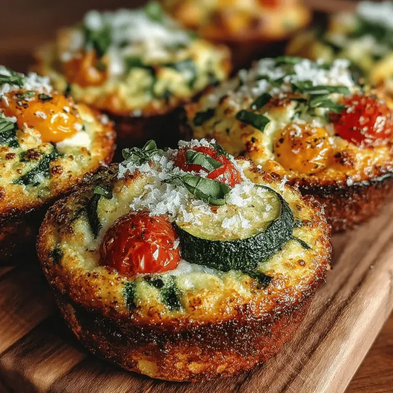 In the quest for healthy snacks and side dishes, the Savory Parmesan Zoodle Muffin Bakes emerge as a delightful solution that satisfies both taste buds and nutritional needs. These muffins are not only packed with flavor but also offer a guilt-free indulgence that can fit seamlessly into a variety of dietary preferences, including low-carb and gluten-free diets. The combination of zucchini noodles, or zoodles, with the rich taste of Parmesan cheese, fresh herbs, and colorful vegetables makes for an irresistible treat that can be enjoyed any time of day.