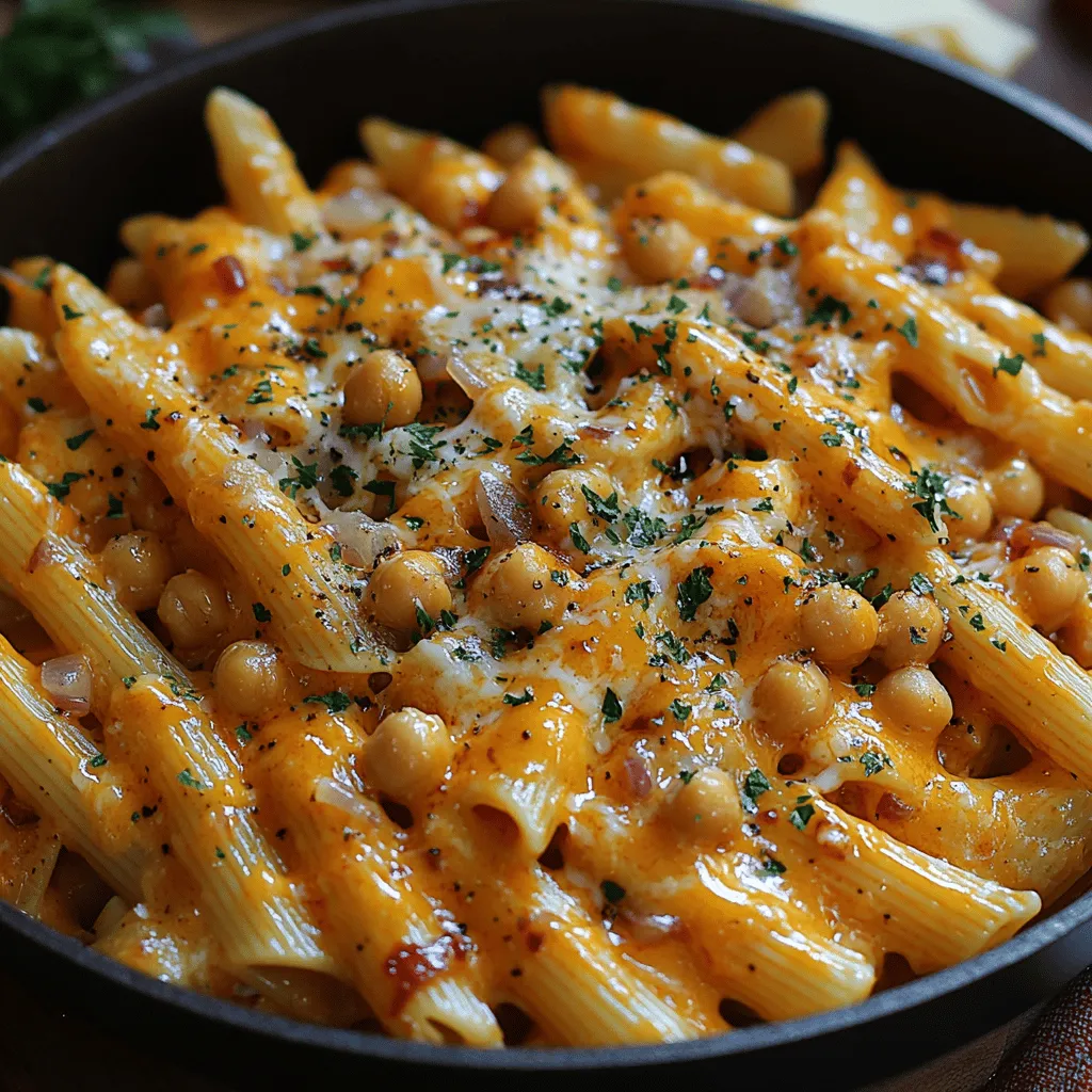 Spicy Creamy Buffalo Chickpea Pasta