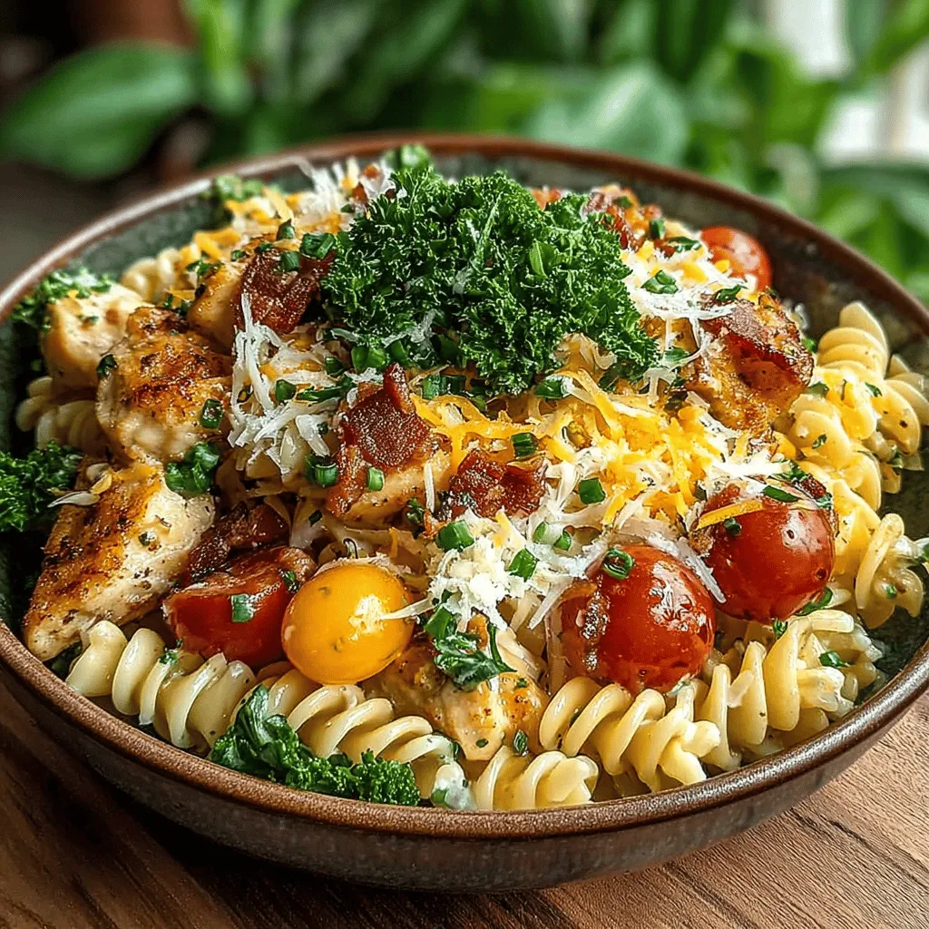 Chilled Chicken Bacon Ranch Pasta Salad is a dish that effortlessly combines convenience with a burst of flavor. Perfect for picnics, barbecues, or even a simple weeknight dinner, this salad brings together tender rotini pasta, juicy chicken, and crispy bacon, all coated in a creamy ranch dressing that ties the ingredients together beautifully. Its vibrant colors and contrasting textures make it not only appetizing but also visually appealing, ensuring that it stands out on any table.