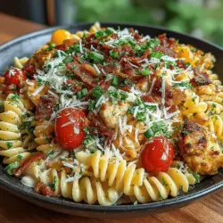 Chilled Chicken Bacon Ranch Pasta Salad