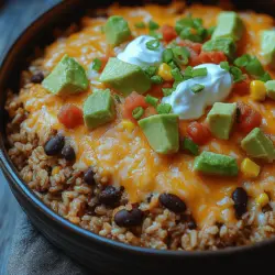 Festive Loaded Taco Rice Casserole