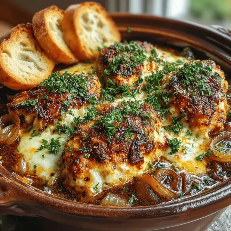 In the realm of comfort food, few dishes can rival the rich and flavorful profile of French onion chicken. This savory slow-cooked recipe marries tender chicken breasts with sweet caramelized onions and melted Gruyère cheese, resulting in a dish that is not only satisfying but also easy to prepare. Perfect for busy weeknights or special occasions, this recipe showcases the beauty of slow cooking, allowing flavors to meld into a delightful symphony. In this article, we will explore the ingredients, step-by-step instructions, and the culinary magic behind this dish.