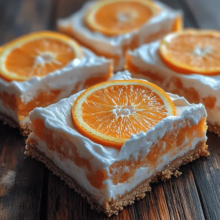 As the sun shines brightly and the temperatures rise, there's nothing quite like a refreshing dessert to cool you down. Enter Silky Orange Creamsicle Bars, the perfect treat to enjoy during the warmer months. These delightful bars encapsulate the essence of summer with their vibrant citrus flavor and creamy texture, making them an excellent choice for picnics, barbecues, or simply a sweet indulgence at home.