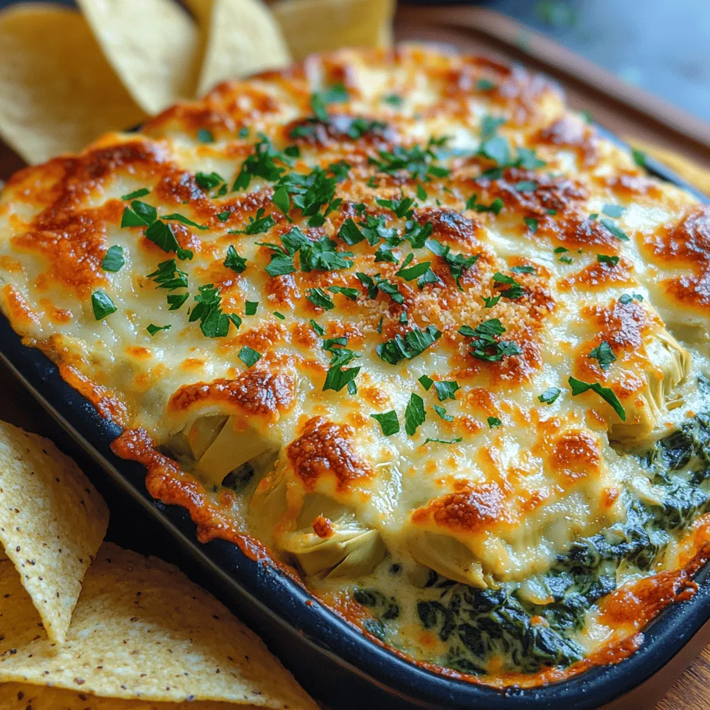 Creamy Spinach Artichoke Bake is a beloved dish that has carved out a special place in the hearts of appetizer enthusiasts everywhere. This comforting, rich concoction is not only creamy and cheesy but also packed with robust flavors that make it an irresistible choice for gatherings. Whether you're hosting a party, gearing up for game day, or simply enjoying a cozy night in with family, this dish is bound to be a crowd-pleaser. The harmonious blend of spinach and artichokes, combined with a luscious creaminess, makes every bite a delightful experience.