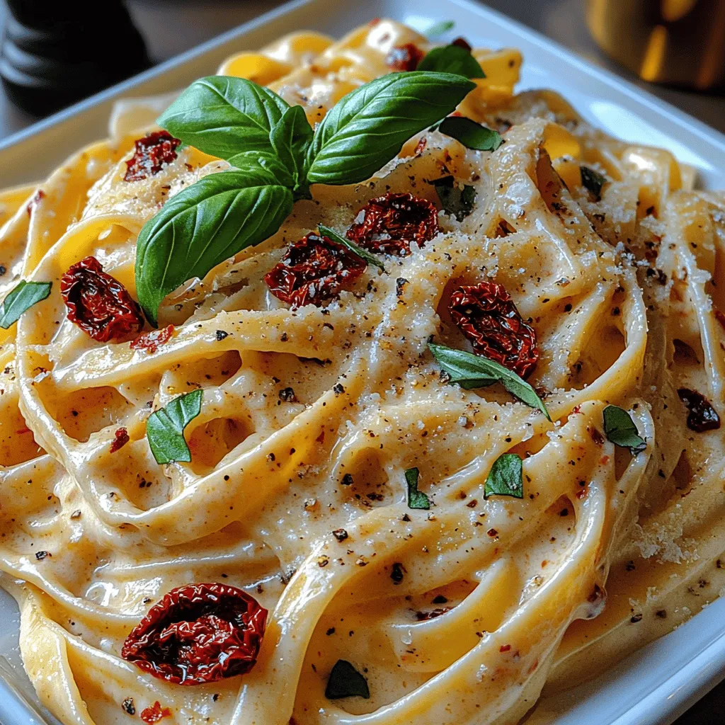 If you're in search of a comforting pasta dish that embodies rich flavors and a creamy texture, look no further than the Creamy Sun-Dried Tomato Alfredo. This delightful recipe marries the indulgent creaminess of Alfredo sauce with the tangy sweetness of sun-dried tomatoes, creating a mouthwatering experience that is hard to resist. Whether you're preparing a quick weeknight dinner for the family or impressing guests at a special gathering, this dish has the versatility to shine in any setting.