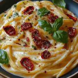 If you're in search of a comforting pasta dish that embodies rich flavors and a creamy texture, look no further than the Creamy Sun-Dried Tomato Alfredo. This delightful recipe marries the indulgent creaminess of Alfredo sauce with the tangy sweetness of sun-dried tomatoes, creating a mouthwatering experience that is hard to resist. Whether you're preparing a quick weeknight dinner for the family or impressing guests at a special gathering, this dish has the versatility to shine in any setting.
