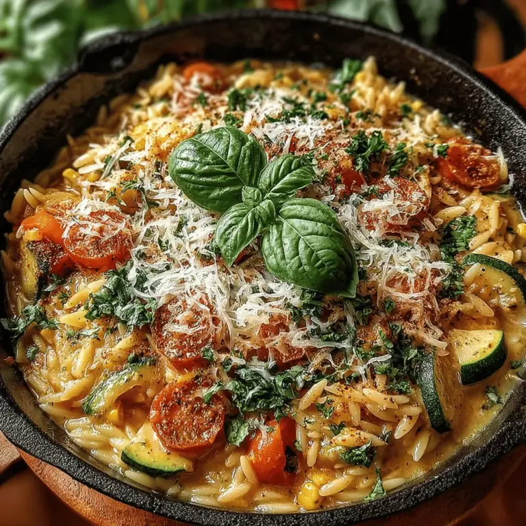 In the realm of quick and satisfying meals, the One-Pan Creamy Corn & Zucchini Orzo Delight stands out as a delightful choice for home cooks seeking both convenience and flavor. This dish combines the creamy essence of orzo pasta with the sweetness of fresh corn and the subtle earthiness of zucchini, creating a harmonious blend that is sure to please. Whether you are a seasoned chef or a novice in the kitchen, this recipe offers an uncomplicated yet impressive way to serve up a delicious meal any day of the week.