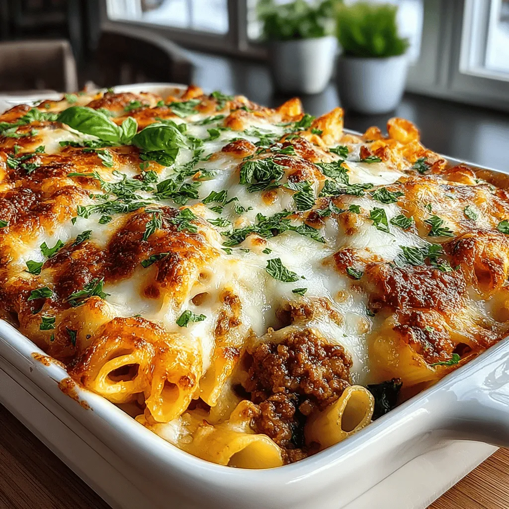 As you prepare to assemble your Cheesy Baked Spinach and Sausage Ziti, the way you layer your ingredients is crucial for achieving a balanced and flavorful dish. Start by spreading a thin layer of the sauce on the bottom of your baking dish. This will prevent the pasta from sticking and create a delicious base for your ziti.