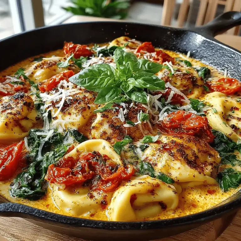 If you’re on the lookout for a dish that combines comfort and elegance, the Creamy Tomato Basil Tortellini Skillet is a stellar choice. This one-pan meal captures the essence of hearty Italian cuisine with its creamy texture, vibrant colors, and an enticing medley of flavors that will satisfy both your palate and your schedule. The beauty of this recipe lies in its simplicity and versatility, making it an ideal option for a cozy weeknight dinner or an impressive dish to serve guests during special occasions.