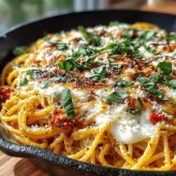 Creamy Roasted Red Pepper Spaghetti Bake