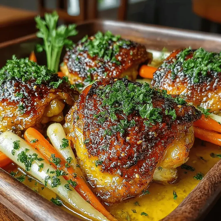 In the world of home cooking, few meals can rival the comforting allure of a well-prepared roast chicken. The Sweet & Savory Honey Roasted Chicken and Carrots recipe not only tantalizes your taste buds with its harmonious blend of flavors but also brings a sense of home and warmth to your dining table. This dish combines the succulent juiciness of chicken thighs with the natural sweetness of honey and the earthy flavors of roasted carrots, making it an ideal choice for family dinners or special gatherings. The beauty of this recipe lies not only in its delicious taste but also in its simplicity, allowing both novice and experienced cooks to create a memorable meal with ease.