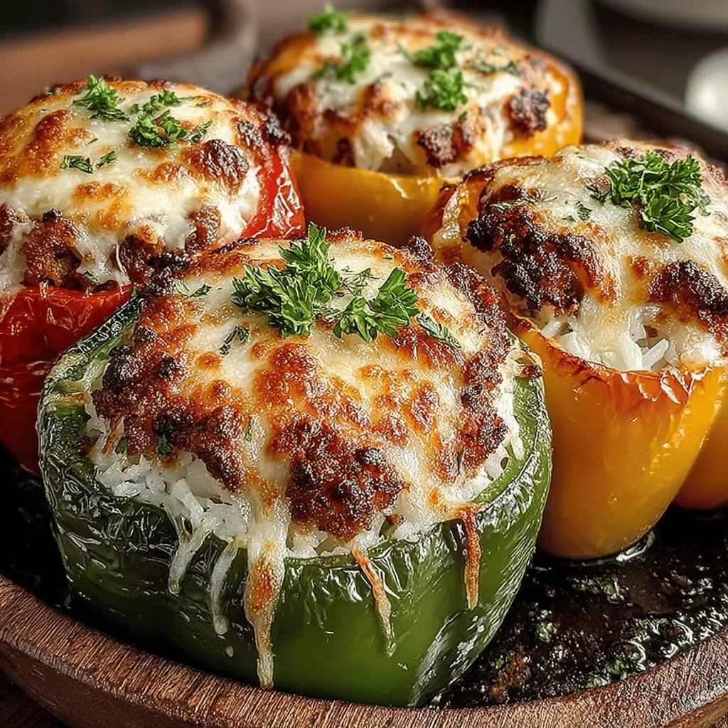 Savory Sausage & Rice Stuffed Bell Peppers are the epitome of a comforting and satisfying meal. This dish offers a delightful combination of flavors and textures, making it a favorite for many. Imagine vibrant bell peppers filled with a hearty mixture of savory Italian sausage, fluffy rice, and aromatic spices—each bite is a burst of deliciousness that warms the heart and pleases the palate. The versatility of this dish is one of its standout features; it can serve as a centerpiece for family dinners, a make-ahead option for meal prep, or even a delightful dish for potlucks and gatherings.