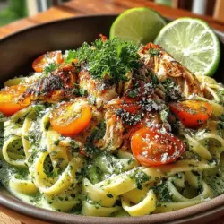 Creamy Avocado Lime Chicken Pasta