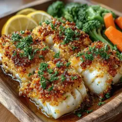 Zesty Garlic Lemon Cod with Crunchy Quinoa Crust