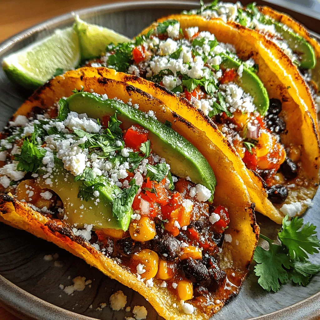 Tacos are more than just a culinary creation; they are a beloved staple that embodies the richness of many cultures, particularly in Mexican cuisine. These versatile delights are enjoyed across the globe, transcending borders and appealing to a wide variety of palates. Among the myriad taco options, charred corn and black bean tacos stand out for their vibrant flavors and healthful ingredients. This vegetarian recipe not only showcases the sweet crunch of fresh corn but also emphasizes the hearty, earthy taste of black beans, making it a perfect choice for those seeking to incorporate more plant-based meals into their diet.