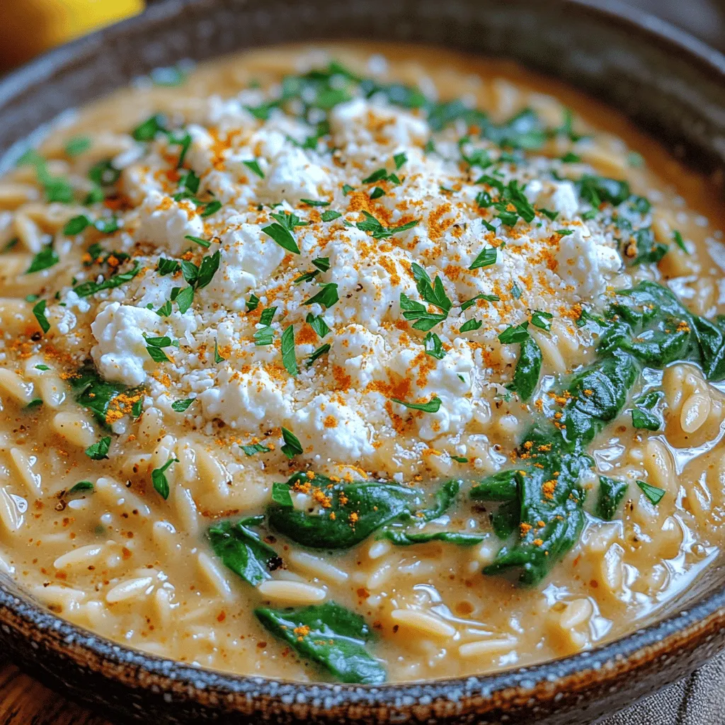 Creamy Feta Spinach Orzo Bowl: A Culinary Delight